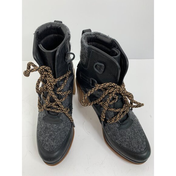 Sorel Womens Blake Heeled Lace-Up Winter Boots Size 7 EUC 8489 nonslip Booties - Picture 6 of 13